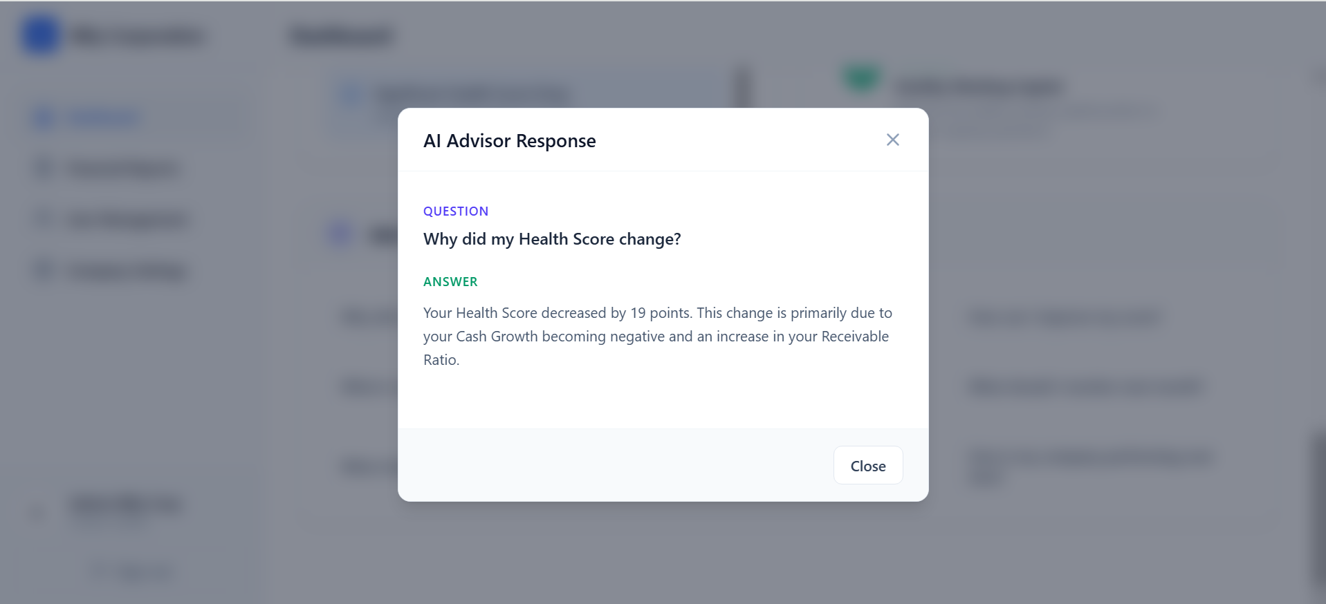 AI Powered Financial Health Dashboard Image